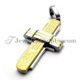 Lindo Pingente De Cruz De Titânio Dourado