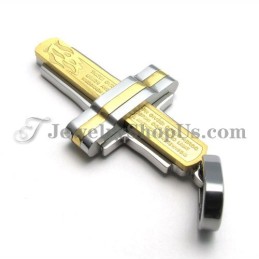 Lindo Pingente De Cruz De Titânio Dourado