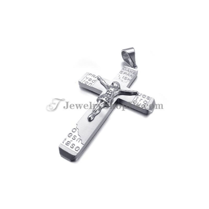 Lindo Pingente De Cruz De Jesus Em Titânio Lindo Pingente De Cruz De Jesus Em Titânio