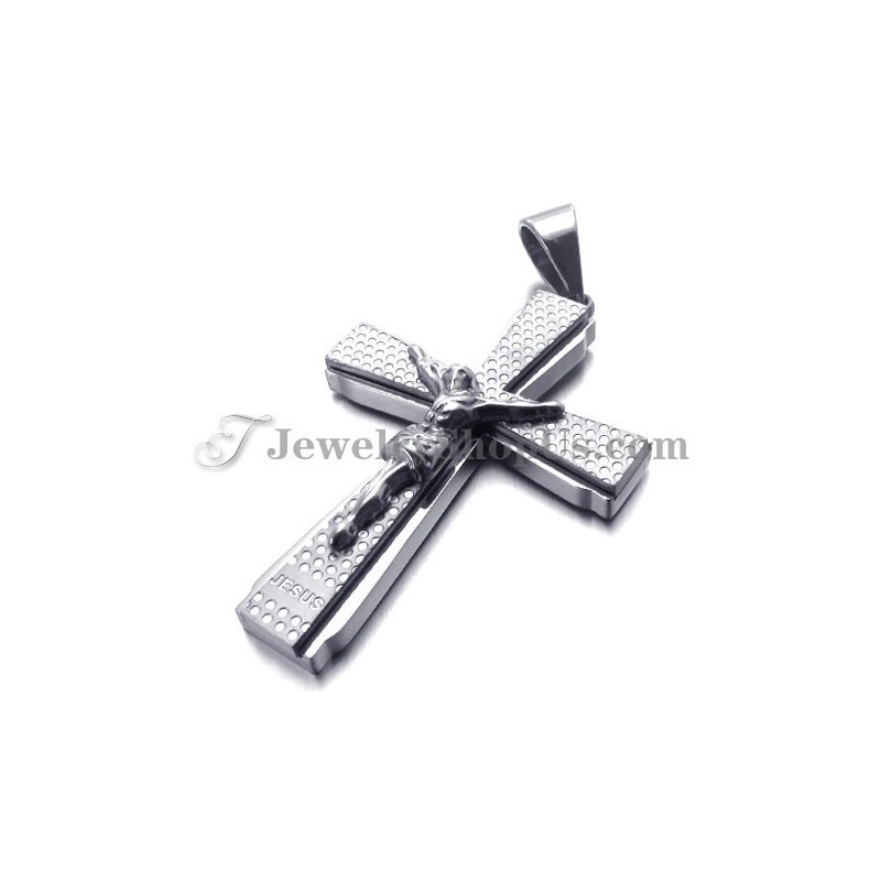 Pingente Elegante De Titânio Com Cruz De Jusus