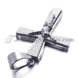 Pingente Elegante De Titânio Com Cruz De Jusus