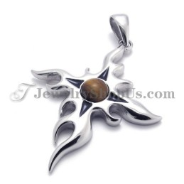 Pingente De Titânio Da Moda Com Zircônia Marrom