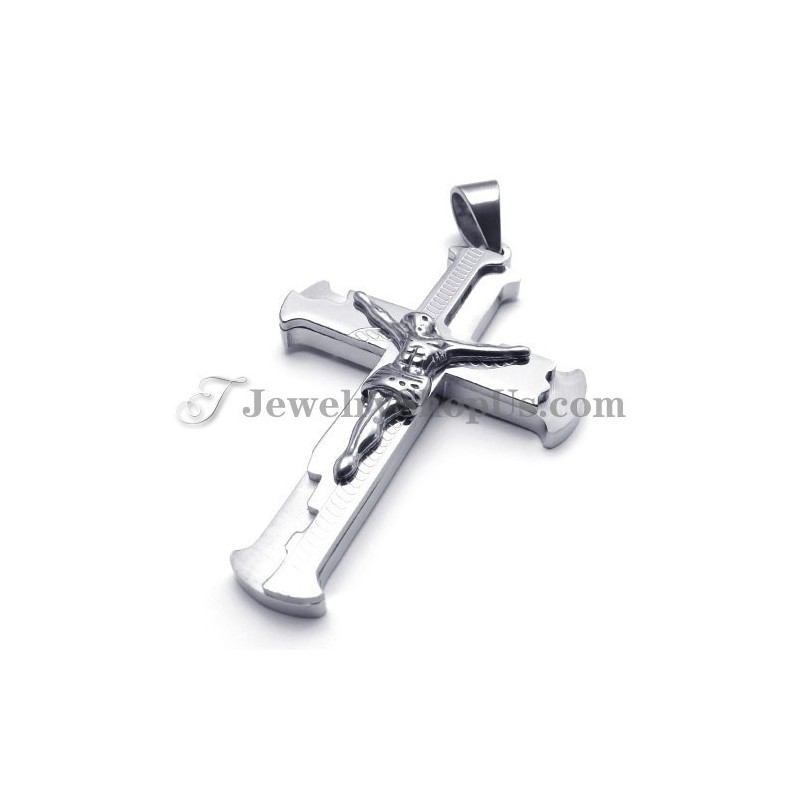 Pingente Clássico De Cruz De Jesus Em Titânio Pingente Clássico De Cruz De Jesus Em Titânio