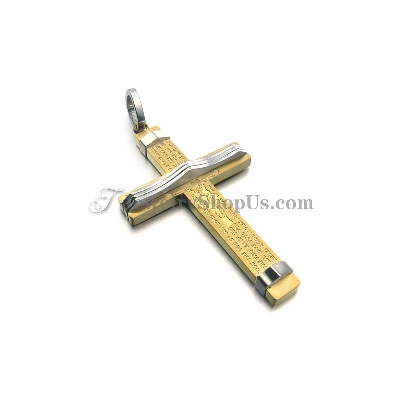 Pingente De Cruz De Titânio Dourado Da Moda Pingente De Cruz De Titânio Dourado Da Moda
