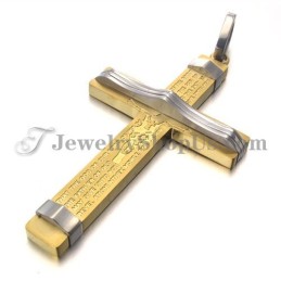 Pingente De Cruz De Titânio Dourado Da Moda