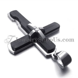 Pingente De Cruz De Titânio Preto