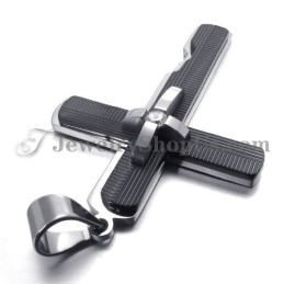 Pingente De Cruz De Titânio Preto