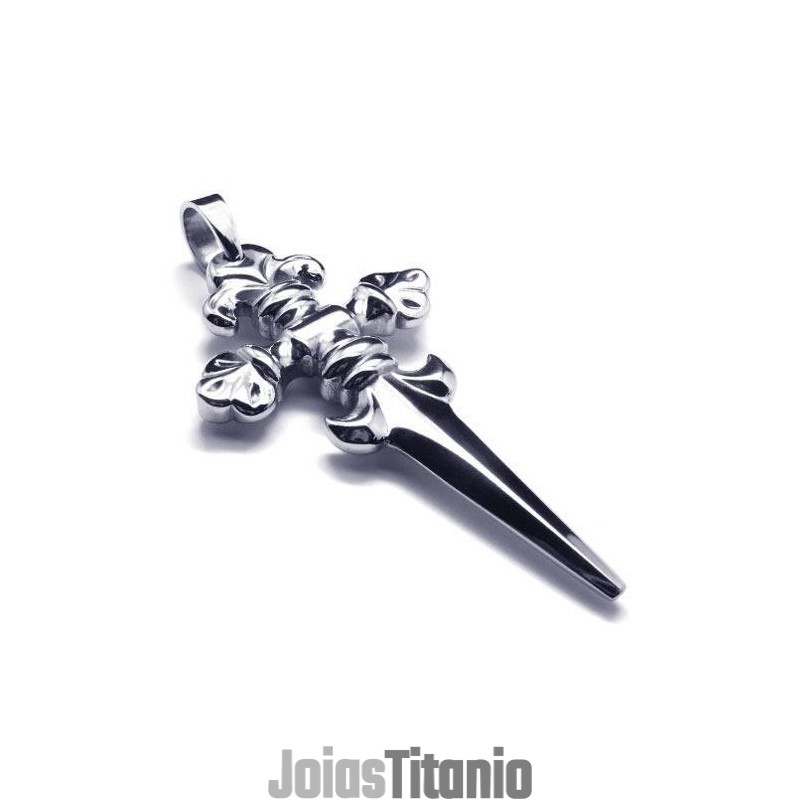 Colar Com Pingente De Espada Cruzada De Titânio Puro Para Meninos Colar Com Pingente De Espada Cruzada De Titânio Puro Para Meninos