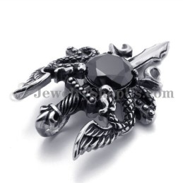 Pingente De Espada De Titânio Da Moda Com Zircônia Preta
