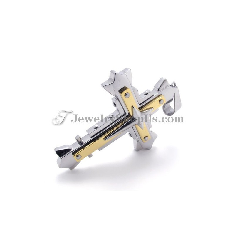 Elegante Pingente De Cruz De Titânio