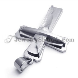 Lindo Pingente De Cruz De Titânio Prateado