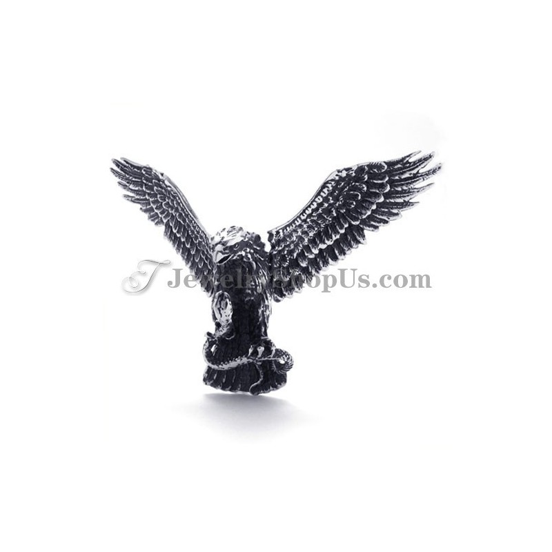 Pingente De Titânio Com Águia E Cobra