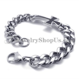 Pulseira De Titânio Com Cruz Da Moda