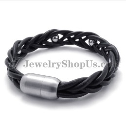 Pulseira De Couro Da Moda Com Titânio