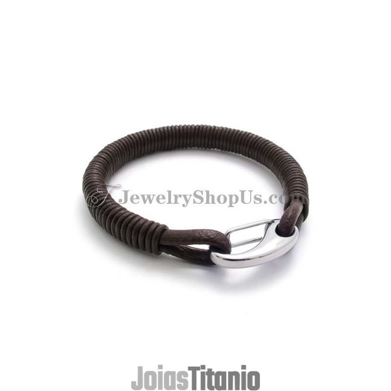 Pulseira De Couro De Titânio Da Moda Pulseira De Couro De Titânio Da Moda