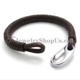 Pulseira De Couro De Titânio Da Moda