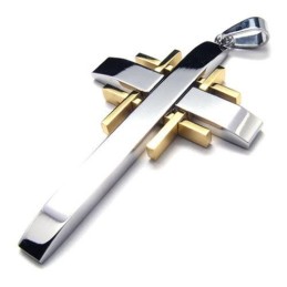 Colar Com Pingente De Cruz De Titânio Puro Masculino (Novo)