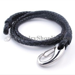 Pulseira De Couro De Titânio