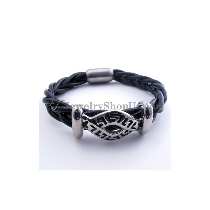 Pulseira De Couro De Titânio Da Moda Pulseira De Couro De Titânio Da Moda
