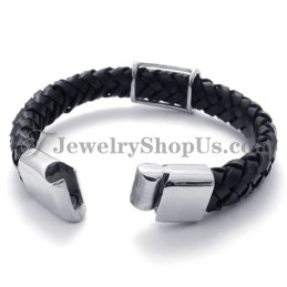Pulseira De Couro De Titânio Da Moda