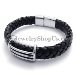 Pulseira De Couro De Titânio Da Moda