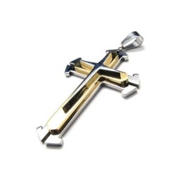 Colar Com Pingente De Estrela Em Titânio Puro Masculino E Corrente Em Cruz