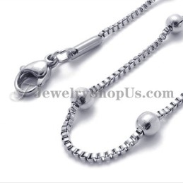 Colar Feminino Elegante Com Contas De Prata E Titânio