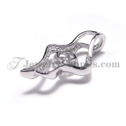 Pingente De Prata 925 Com Zircônia (Platina Galvanizada) Com Corrente Grátis