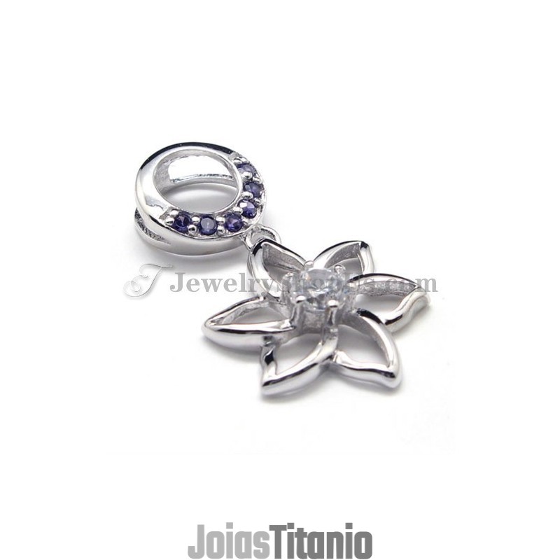 Pingente De Prata 925 Com Zircônia (Platina Galvanizada) Com Corrente Grátis Pingente De Prata 925 Com Zircônia (Platina Galvanizada) Com Corrente Grátis