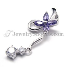 Pingente De Prata 925 Com Zircônia (Platina Galvanizada) Com Corrente Grátis