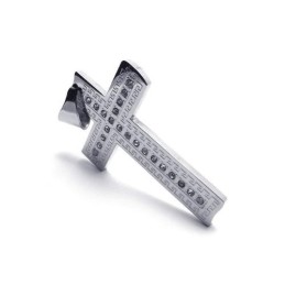 Colar Com Pingente De Cruz Em Titânio Puro E Prata Para Homens (Novo)