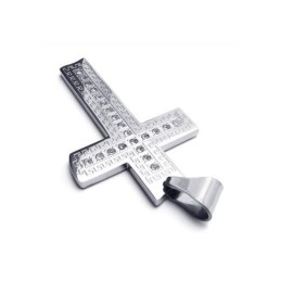 Colar Com Pingente De Cruz Em Titânio Puro E Prata Para Homens (Novo)