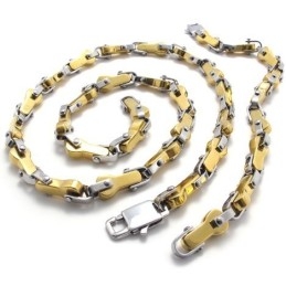 Conjunto De Joias De Titânio Com Design Moderno, Brilho De Cor E Qualidade Estável, Incluindo Colar E Pulseira