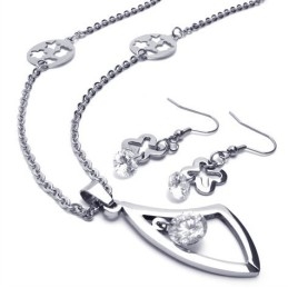 Conjunto De Joias De Titânio De Alta Qualidade Com Design Atraente E Brilho De Cores, Incluindo Colar, Pingente E Brinco