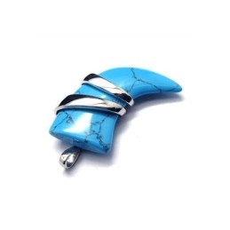 Colar Com Pingente De Lança De Turquesa De Titânio Puro Masculino