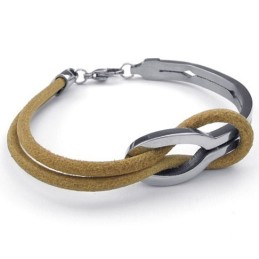 Pulseira De Couro De Titânio Com Formato Elegante E Cores Delicadas De Excelente Qualidade