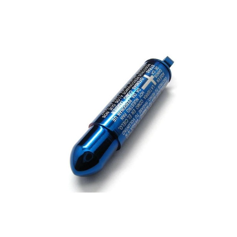 Colar Masculino De Titânio Puro Azul Com Pingente De Bala E Cruz Colar Masculino De Titânio Puro Azul Com Pingente De Bala E Cruz