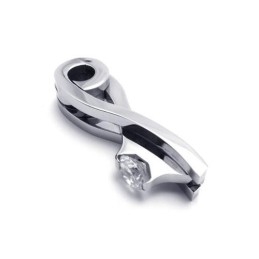 Colar Com Pingente De Titânio Puro Prateado Masculino (Novo)
